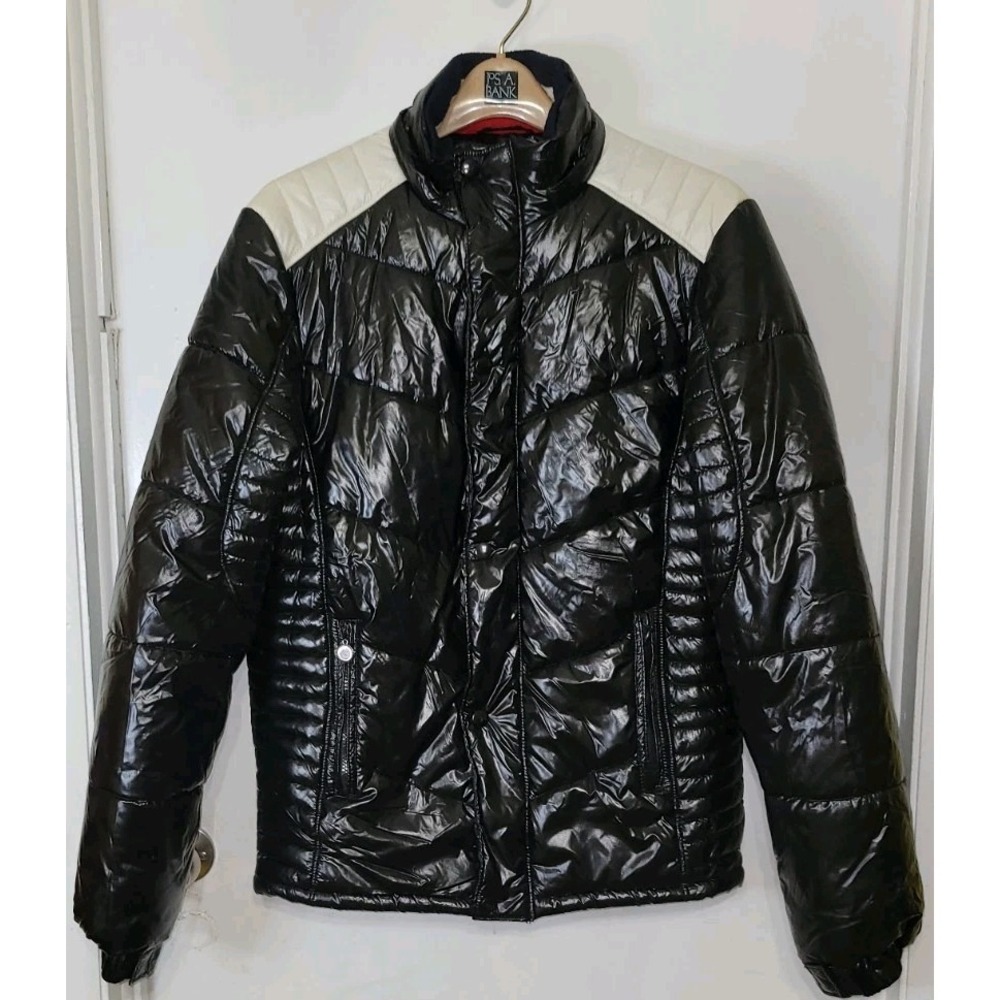 HC Hancity Manstation Black Glossy Puffer Jacket Men XXL